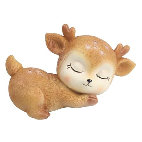 Miniature Deer Model Statue Sculpture Fairy Garden Decor Toy - Multicolour (Vibrant) Deer Figurine - 7cm