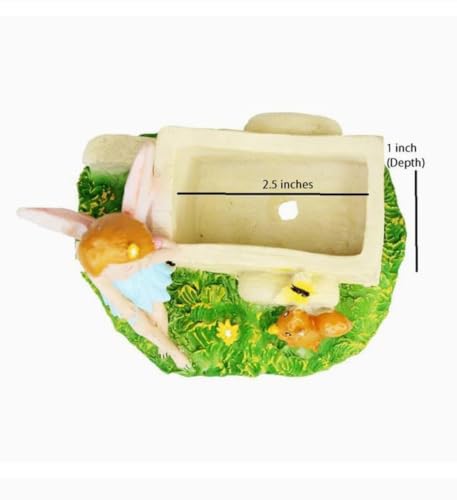 Girl Holding Planter Resin Succulent Planter Indoor Outdoor Pot Decorative Planter, Plant Container Set Indoor Doll Flower Pot for Garden Home Decor (Girl with Cart)