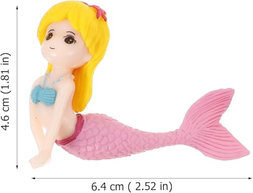 4Pcs Little Cute Mermaid Doll Figurines Christmas Toys Cake Decoration Tools, Baby Shower Party Supplies (Random Style Ornament Dollhouse Accessories