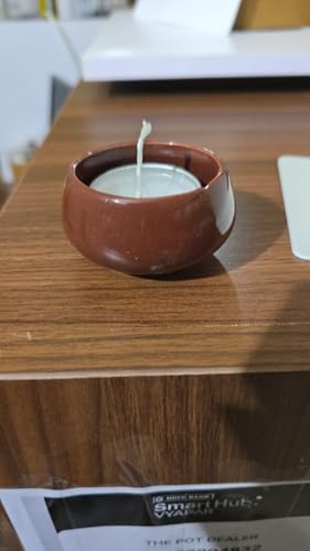 Handmade Multicolour Ceramic Diyas/Teal Light Holders | T Lite Candle Stand for Home Decoration | Ceramic Candle Holders for Diwali | Tealight Candle Holders (6, Multicolour)