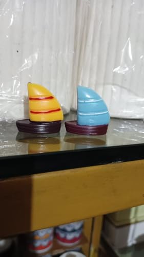 Sailing Boat - Set of 2 pcs for Tray Gardening/Fairy Garden/Terrariums/Landscaping Ocean Theme - Miniature Decor