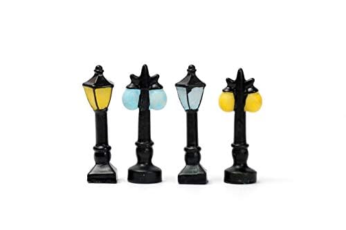 Lam Post- Set of 4 for Tray Gardening Miniature Fairy Garden Street Light Street Lamp Ornament Outdoor Decoration Home Decor