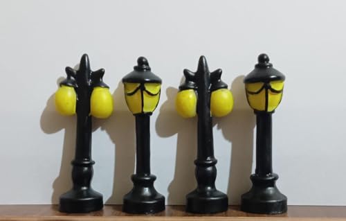 Lam Post- Set of 4 for Tray Gardening Miniature Fairy Garden Street Light Street Lamp Ornament Outdoor Decoration Home Decor
