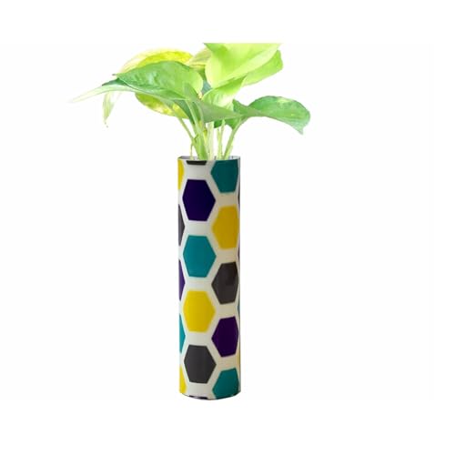 Magnetic Metal Planter for Fridge Plant Holder Vase Rust-Resistant Hydroponic Plant wallstick Vase with Double Magnets for Living Room, / Garden (Hexa Style)