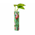 Magnetic Metal Planter for Fridge Plant Holder Vase Rust-Resistant Hydroponic Plant wallstick Vase with Double Magnets for Living Room, / Garden (Green Flower)