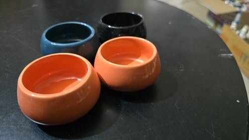 Handmade Multicolour Ceramic Diyas/Teal Light Holders | T Lite Candle Stand for Home Decoration | Ceramic Candle Holders for Diwali | Tealight Candle Holders (6, Multicolour)