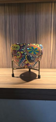 Printed Metal Plant Stand Pot Holder-Indoor Mid Century Modern Plant Holder for House Plants, Home Decor Modern Pot Stand for Indoor Gardening Size 15cm x 15cm x 15cm (Art Printed)