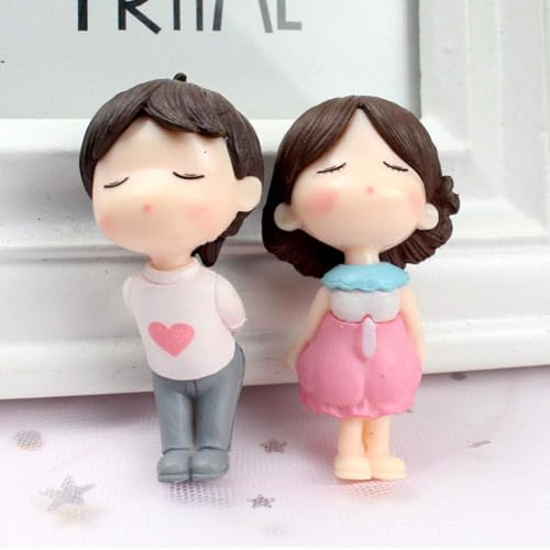 Miniature Small Decorative Pieces Mini Toy Couple stuate Stool Couple Ornaments Auto Interior Mini Garden Figurines Couple Statue Boy Ideal Gift for Friends (Romantic Couple)