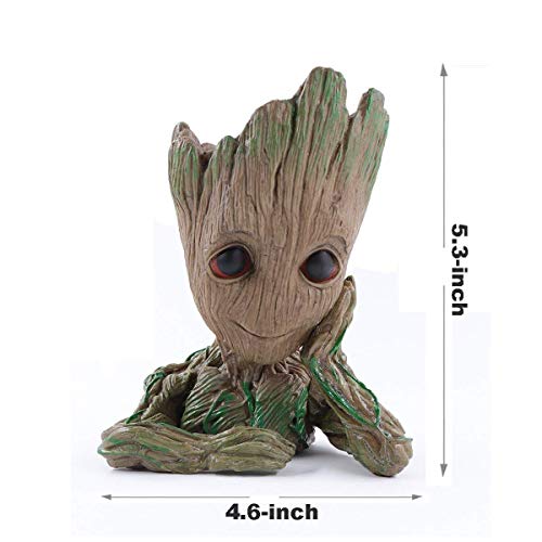 Groot Flower Planter Tree Man Succulent Planter Face Planters Pot Desktop Cartoon Vase Figurine Collectible Bonsai Pot Style C |Home & Garden