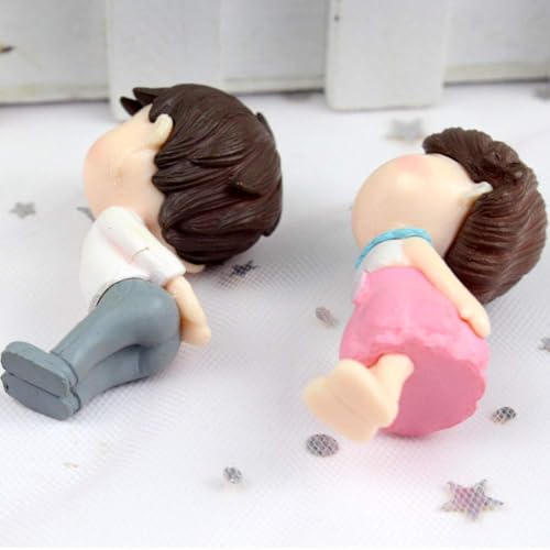 Miniature Small Decorative Pieces Mini Toy Couple stuate Stool Couple Ornaments Auto Interior Mini Garden Figurines Couple Statue Boy Ideal Gift for Friends (Romantic Couple)