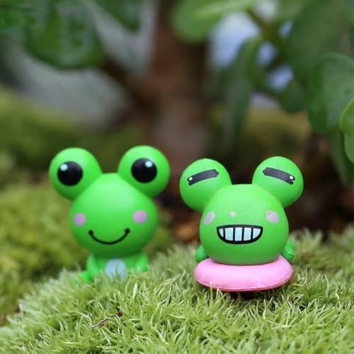 Cute Frogs Figurines Miniature Frogs for Fairy Garden Resin Frogs Decoration Micro Landscape Animal Ornament Dollhouse Accessories