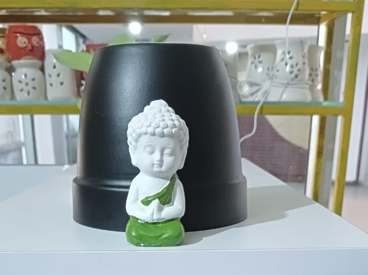 Resin Little Baby Monk Buddha for Home, Baby Buddha Lord Buddha Idol for House Garden Decor Decorative Showpiece Gift Size H-4.5 x w-3.5cm (Set of 4)