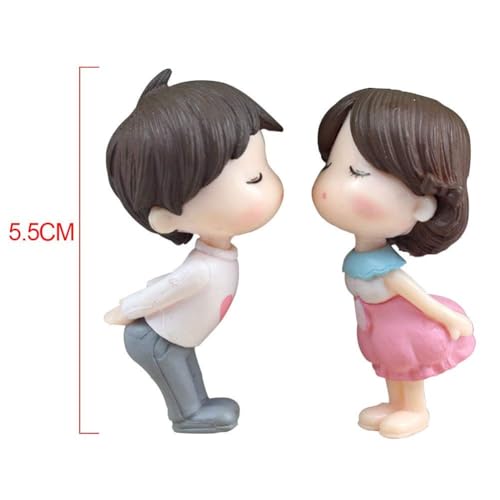 Miniature Small Decorative Pieces Mini Toy Couple stuate Stool Couple Ornaments Auto Interior Mini Garden Figurines Couple Statue Boy Ideal Gift for Friends (Romantic Couple)