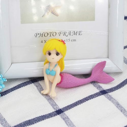 4Pcs Little Cute Mermaid Doll Figurines Christmas Toys Cake Decoration Tools, Baby Shower Party Supplies (Random Style Ornament Dollhouse Accessories