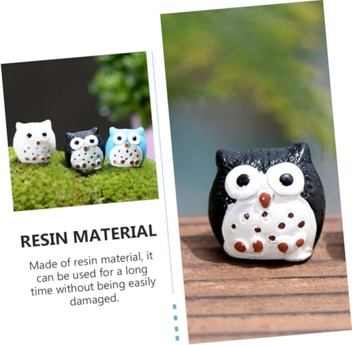 Resin Miniature Owls Multicolour, 5 Pieces Owl Ornament Microlandscape Ornaments Owl Decor Toy Car Decor Light House Decorations for Home Models Glass Sculpture Mini