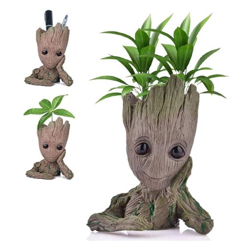 Groot Flower Planter Tree Man Succulent Planter Face Planters Pot Desktop Cartoon Vase Figurine Collectible Bonsai Pot Style C |Home & Garden