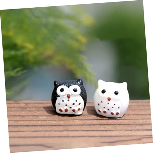 Resin Miniature Owls Multicolour, 5 Pieces Owl Ornament Microlandscape Ornaments Owl Decor Toy Car Decor Light House Decorations for Home Models Glass Sculpture Mini