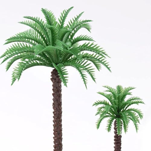 Resin Miniature Model Palm Trees for Dioramas, DIY Crafts Landscape Model Trees, for Crafts, Beach Decoration, Crafts and Cake Decorating Polyresin (Pack of 6)