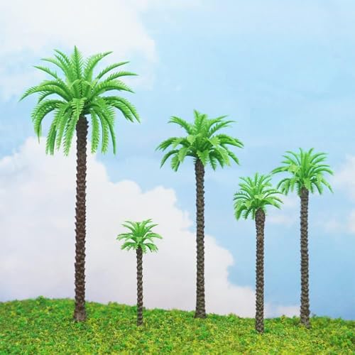 Resin Miniature Model Palm Trees for Dioramas, DIY Crafts Landscape Model Trees, for Crafts, Beach Decoration, Crafts and Cake Decorating Polyresin (Pack of 6)