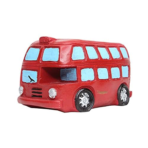 Garden Car Decoration Flowerpot, Ceramic Planter Flower Bed Decor Minis Car Planters Pot Cactus Succulent Plants Succulent Bowl Resin Bus Ornaments (Color- RED: Car-1)