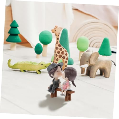 Miniature Small Decorative Pieces Mini Toy Couple stuate Stool Couple Ornaments Auto Interior Mini Garden Figurines Couple Statue Boy Ideal Gift for Friends (Couple)