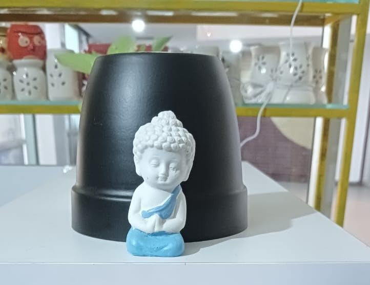 Resin Little Baby Monk Buddha for Home, Baby Buddha Lord Buddha Idol for House Garden Decor Decorative Showpiece Gift Size H-4.5 x w-3.5cm (Set of 4)