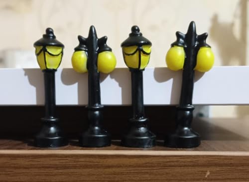 Lam Post- Set of 4 for Tray Gardening Miniature Fairy Garden Street Light Street Lamp Ornament Outdoor Decoration Home Decor
