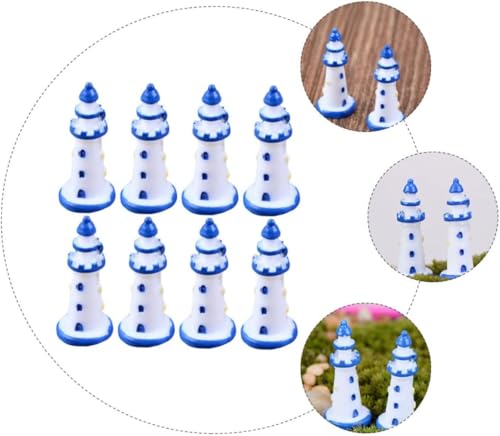 Resin Miniature Lighthouse Model Landscaping Supplies Lighthouse Decor Resin Lighthouse Garden Ornament Lighthouse Ornament for Lawn Mediterranean Lighthouse Blue
