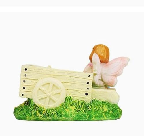 Girl Holding Planter Resin Succulent Planter Indoor Outdoor Pot Decorative Planter, Plant Container Set Indoor Doll Flower Pot for Garden Home Decor (Girl with Cart)