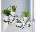 Metal Round Stands Iron Flower Pot Stand/Garden Stand/Plant Stand/Two Step Pot Stand Without 2 Tier Metal Indoor/Outdoor Flower Pot Stand, Garden Plant Holder for Flower Pots