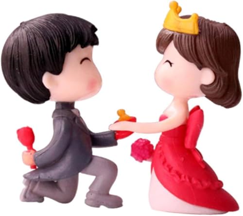 Romantic Propose Couple Showpiece Resin Toy Couple stuate Valentine Gift for Girlfriend Boyfriend Decorative Figurines Couple Statue Boy Ideal Gift for Friends