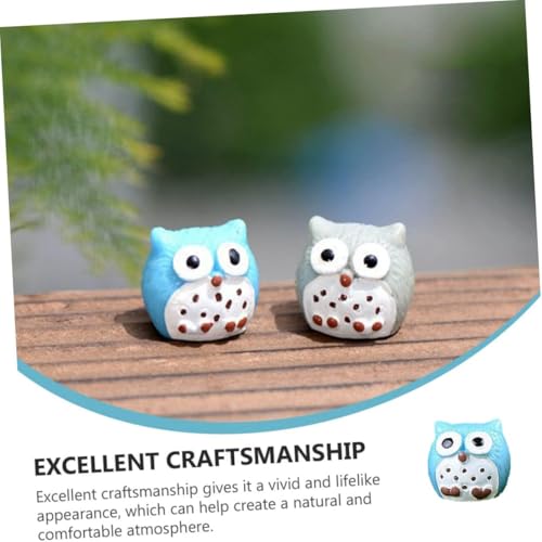 Resin Miniature Owls Multicolour, 5 Pieces Owl Ornament Microlandscape Ornaments Owl Decor Toy Car Decor Light House Decorations for Home Models Glass Sculpture Mini