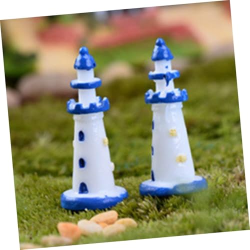 Resin Miniature Lighthouse Model Landscaping Supplies Lighthouse Decor Resin Lighthouse Garden Ornament Lighthouse Ornament for Lawn Mediterranean Lighthouse Blue
