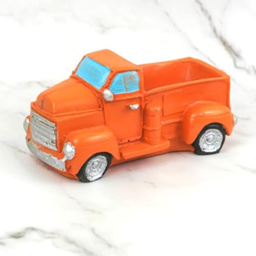 Resin Mini Orange Truck Planter Pot for Garden Office Table Home DECORE Plants Multipurpose Succulent Planter(Plant not Included),1 PC 6.5x3.5cm