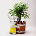 Designer Handcrafted Bunny with Basket Succulent Planter for Indoor Plants Resin Rabbit Planters Table Top Decorative Gardening Pot for Living Room, Home & Office Decoration 14x12x6cm