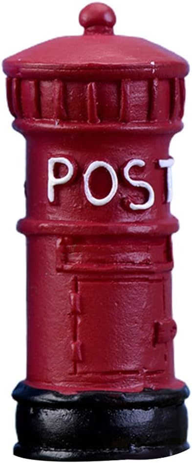 Miniature Mailbox Telephone Booth Fairy Home Garden Ornament Figurines Flower Pot Succulents Plant House Decor Bonsai Resin Craft Dollhouse Micro Landscape Decor