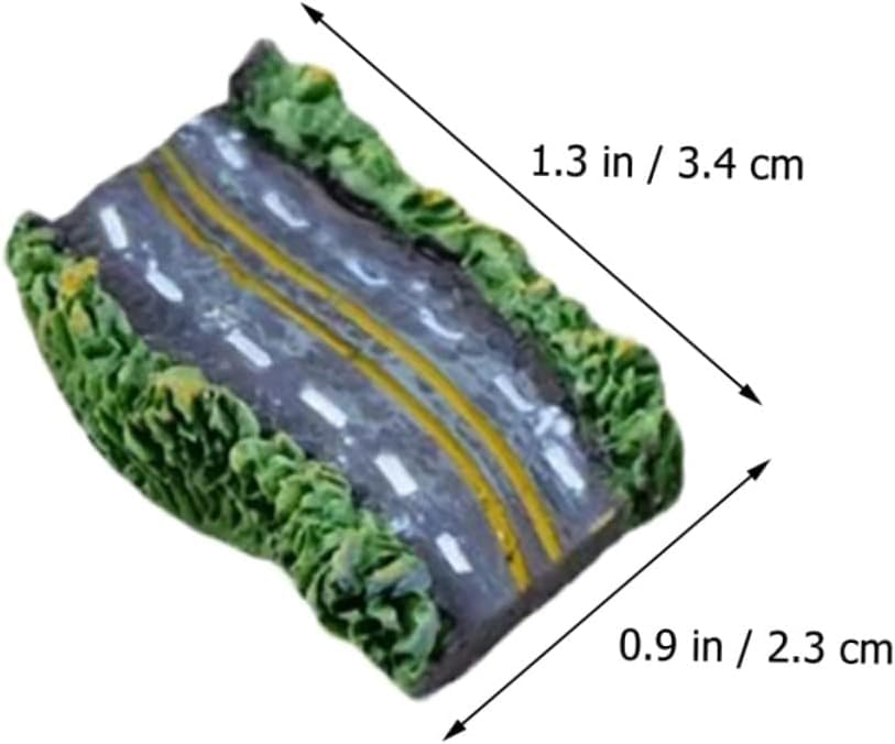 Ceramic Miniature Road for Fairy Garden/Landscaping/Tray Gardening W-7cm L-2 cm (Set of 2) Small Road, City Décor, Tray Garden Decoration, Playing Toys, Miniature Decoration