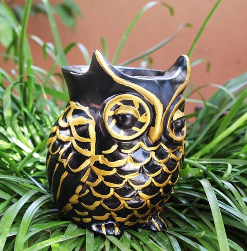 Resin Owl Face AnimalPlanter Pot, Indoor Succulent Plants - Gift -Handmade, Hand Painted, Small H-12cm w-8cm