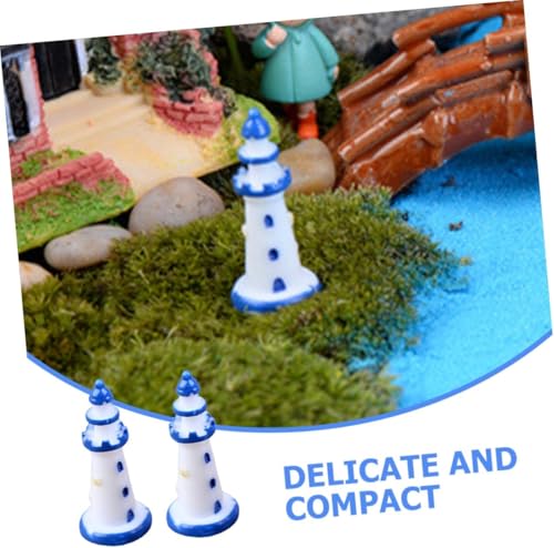 Resin Miniature Lighthouse Model Landscaping Supplies Lighthouse Decor Resin Lighthouse Garden Ornament Lighthouse Ornament for Lawn Mediterranean Lighthouse Blue