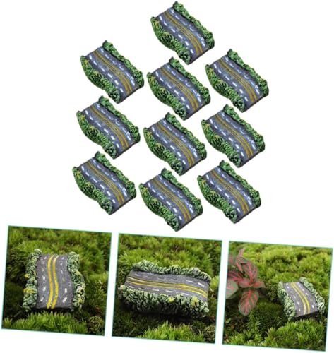 Ceramic Miniature Road for Fairy Garden/Landscaping/Tray Gardening W-7cm L-2 cm (Set of 2) Small Road, City Décor, Tray Garden Decoration, Playing Toys, Miniature Decoration