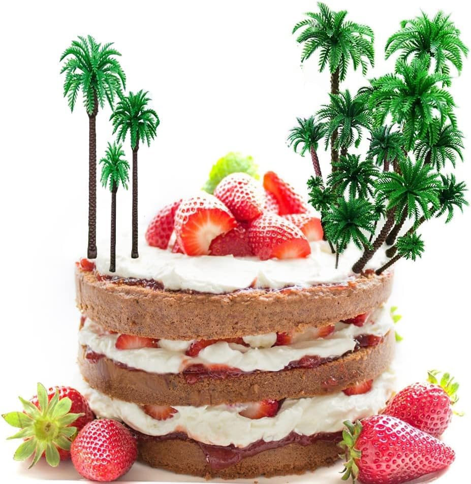 Resin Miniature Model Palm Trees for Dioramas, DIY Crafts Landscape Model Trees, for Crafts, Beach Decoration, Crafts and Cake Decorating Polyresin (Pack of 6)