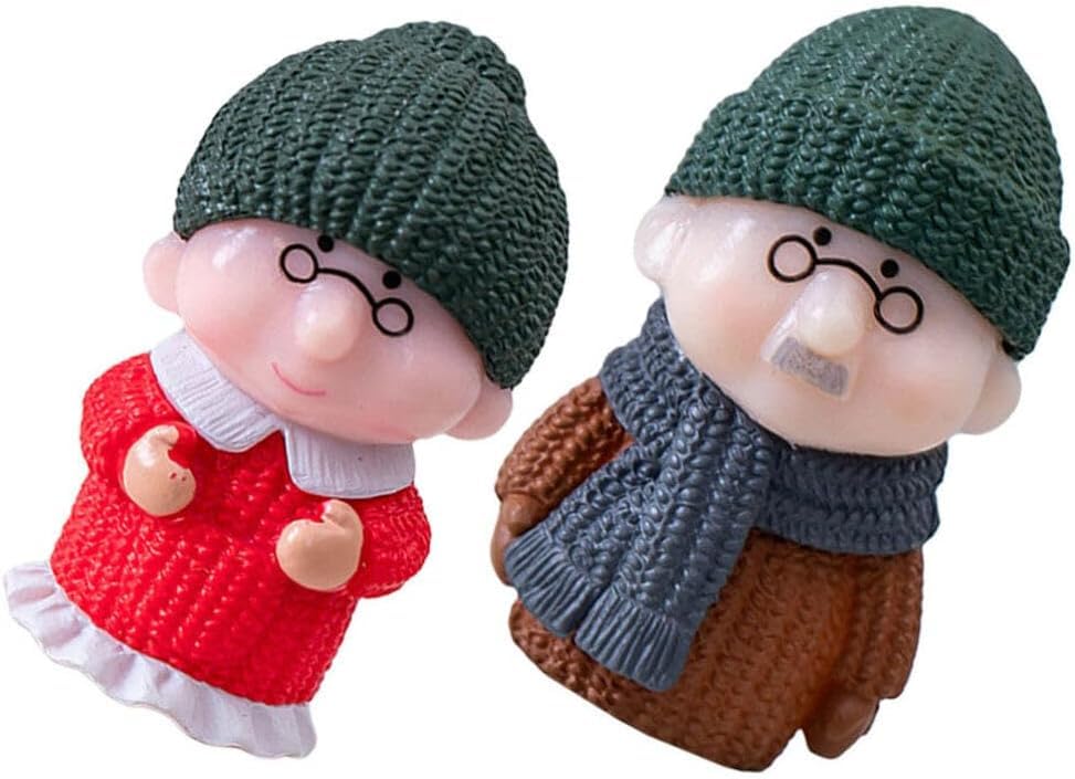 Miniature Small Decorative Pieces Mini Toy Couple stuate Stool Couple Ornaments Auto Interior Mini Garden Figurines Couple Statue Boy Ideal Gift for Friends (Dada Dadi)