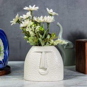 Ceramic Boho face Planter Blowing Kiss Face