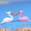 Resin Swan Miniature White and Pink (Pack of 2)