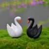 Swan Miniature White and Black Figurines (Pack of 2)